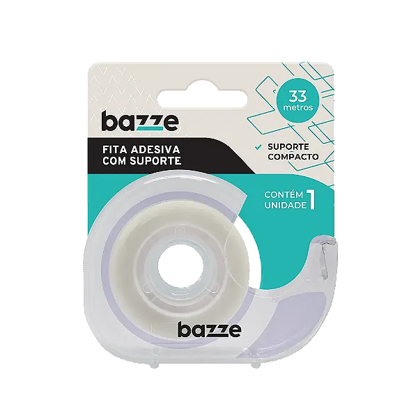 Fita Adesiva Com Suporte B3001 - 18mm X 33m - Cartela C/ 1 un - Bazze