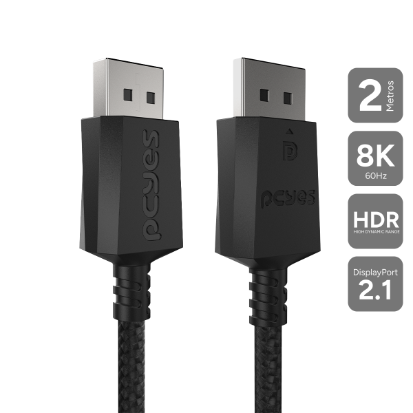 Cabo Displayport 2.1 Pcyes - 2 Metros - Nylon - Pdpn2-2