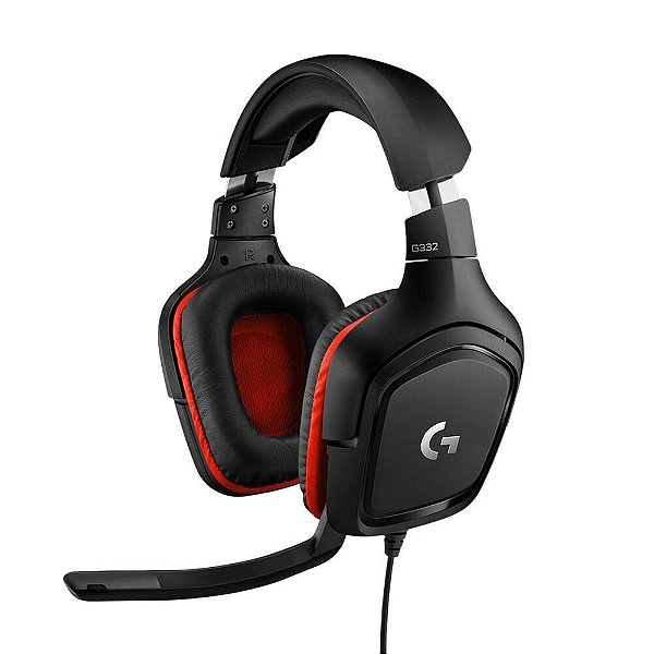 Headset Gamer Com Fio Logitech G332, drivers de áudio de 50 mm, P2, PC, PS4, Xbox One, Preto