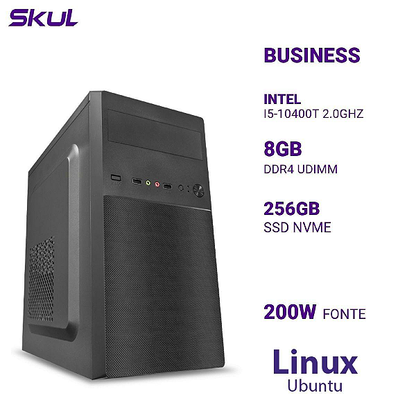 DESKTOP SKUL BUSINESS B500 I5-10400T 8GB 256GB SSD LINUX UBUNTU