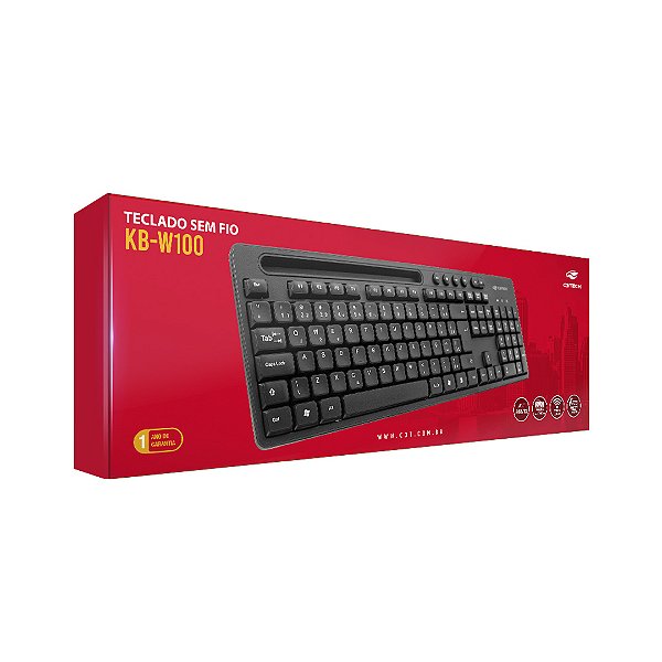 Teclado Sem Fio KB-W100BK C3Tech