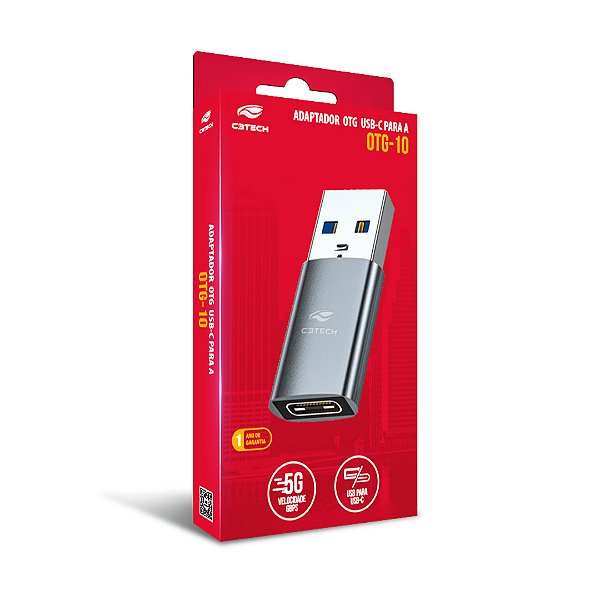 Adaptador OTG USB-A Macho/USB-C Fêmea OTG-10 C3Tech