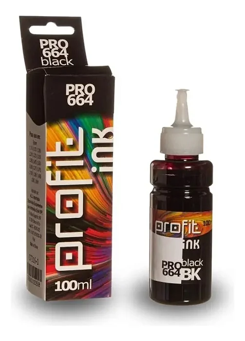 Tinta Compativel Profit Preto T664120AL T544 L3150 L3250 (70ML) PROFIT INK