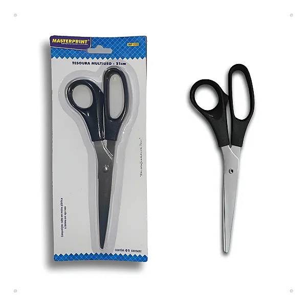 Tesoura Multiuso 21cm Preto Masterprint -  MP510 - unitário
