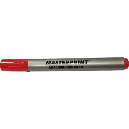 Caneta Marcador Permanente 4,5mm Caixa com 12 Unidade Vermelho - Masterprint - MP615