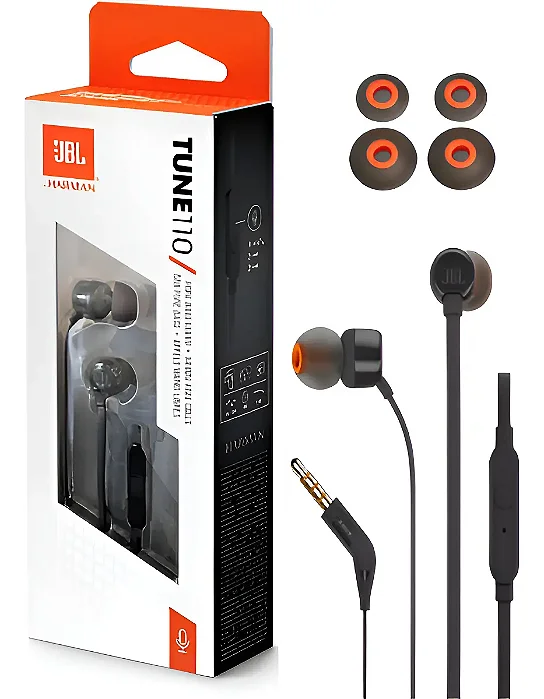Fone De Ouvido Jbl Com Fio Tune 110 Original
