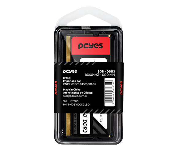 Memoria Pcyes Sodimm 8Gb Ddr3 1600Mhz Low Voltage 1.35V - Pm081600D3Lso