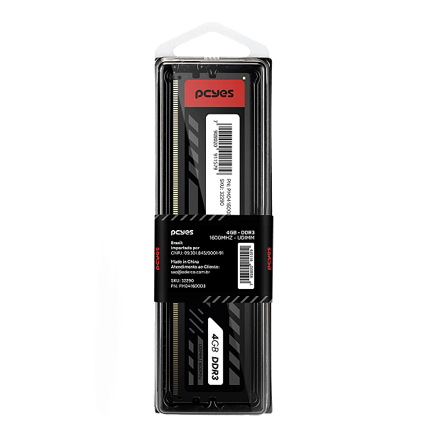 Memoria Pcyes Udimm 4Gb Ddr3 1600Mhz - Pm041600D3