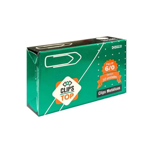 Clips Metálico Galvanizado 6/0 Clips top - Caixa com 50 Unidades