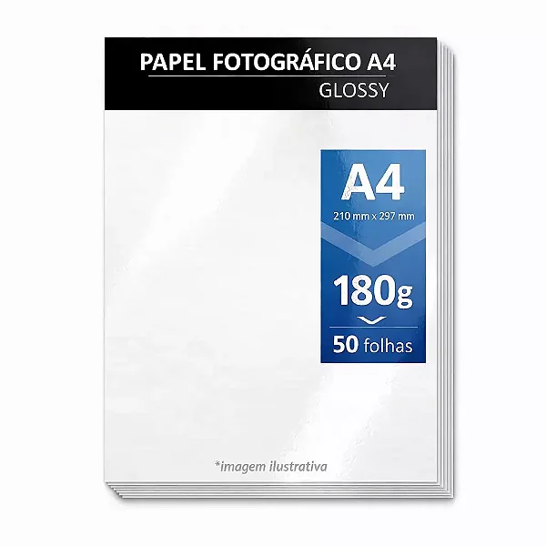 Papel Fotográfico Glossy Brilhante A4 180 Gramas 50 Folhas Masterprint - 302040002