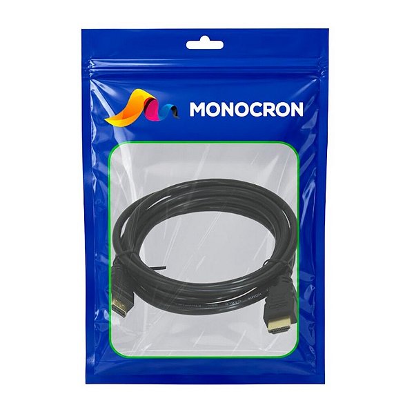 Cabo HDMI Macho x Macho 2.0 4K 2,0 Metros Conectores Banhado a Ouro Monocron Potencial Suprimentos - 14889