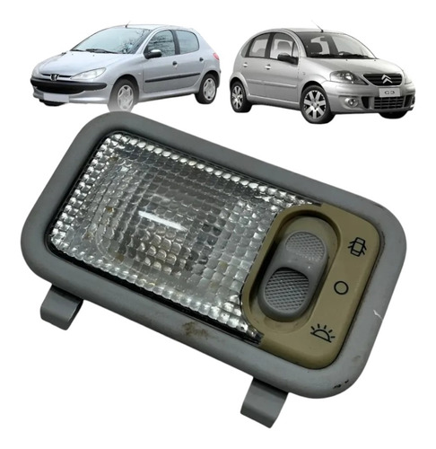 Luz Teto Cortesia Citroen C3 Peugeot 206 2005 2006 2007 2008