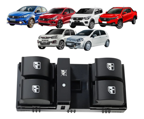 Botão Vidro Elétrico 4p Fiat Strada Argo Cronos Mobi Origina