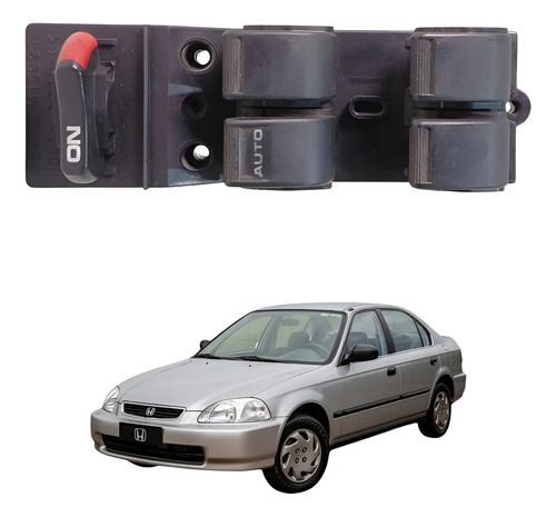 Comando Vidro Elétrico Motorista Honda Civic 1997 1998 1999