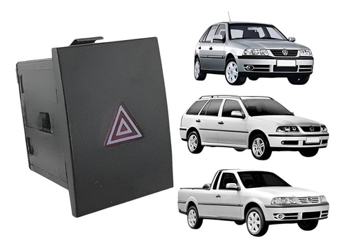 Botão Do Pisca Alerta Gol G3 G4 Saveiro Parati Original Vw Preto