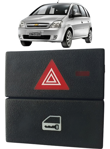Botão Pisca Alerta Gm Vectra Meriva 2004-2011 93332974 Trava Preto