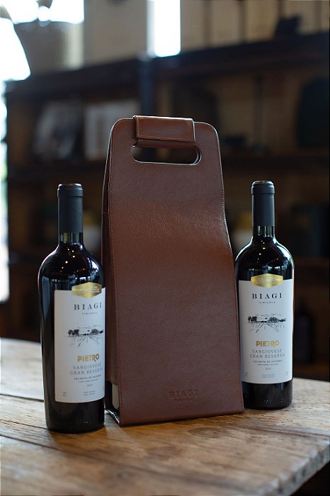 PORTA VINHO DE COURO