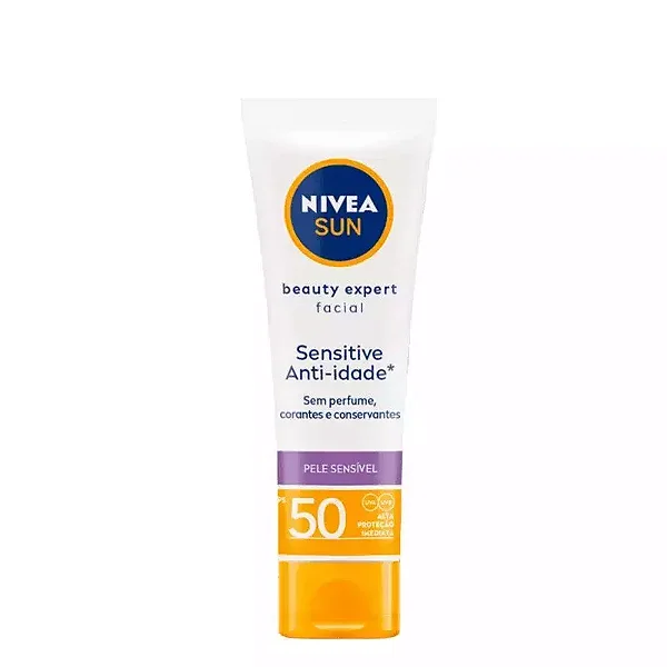 Protetor Solar Beauty Expert Facial Sensitive Anti-Idade Fps50 Nivea Sun 50ml