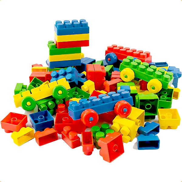 Brinquedo de Montar 108 Peças Blocos Popular Ill Timplast