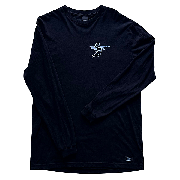 Camiseta Oversized Comp Supply Preta Anjo de AK - Streetwear
