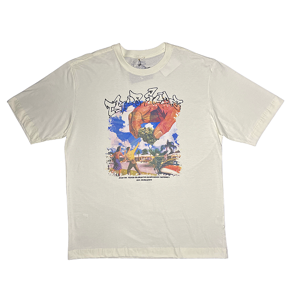 Camiseta Oversized TripSide Off White Verdinha - Streetwear