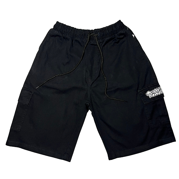 BERMUDA SARJA CORTE RETO PRETA 01