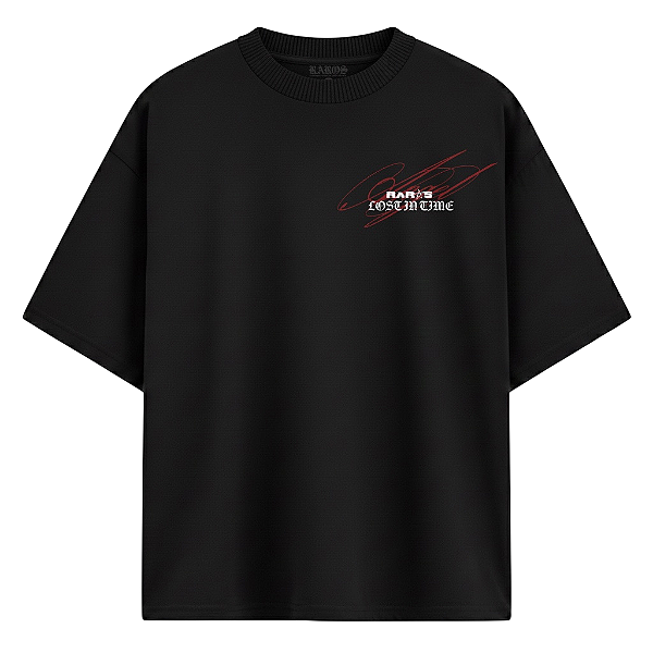 CAMISETA OVERSIZED RAROS RED ANGEL PRETA