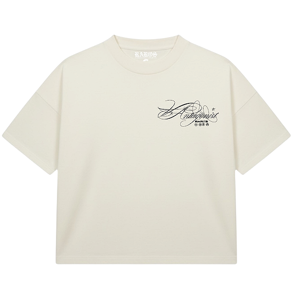 CAMISETA BOXY RAROS SHADOW OFF WHITE