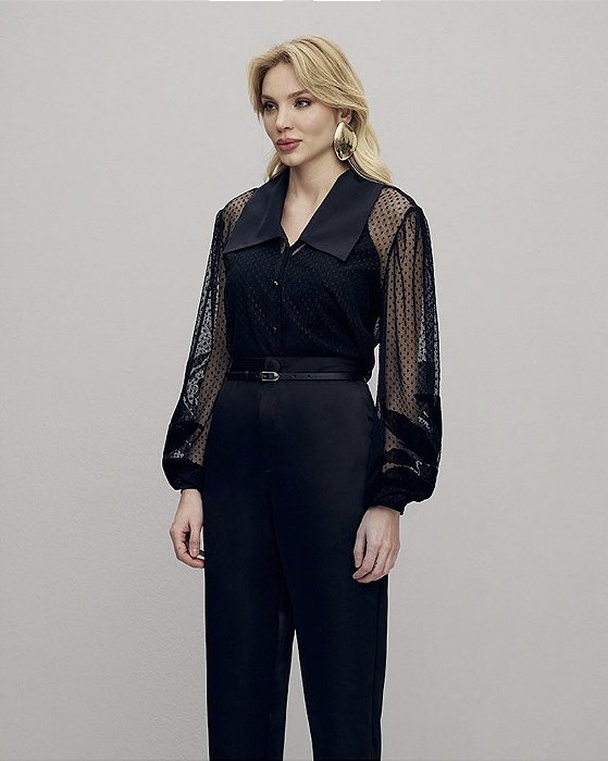 Camisa Ampla com Transparencia