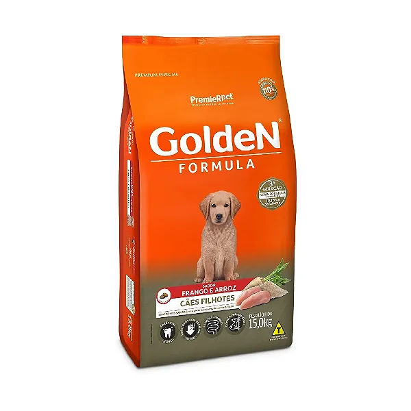 Ração Golden Fórmula Cães Filhotes Frango e Arroz 15Kg