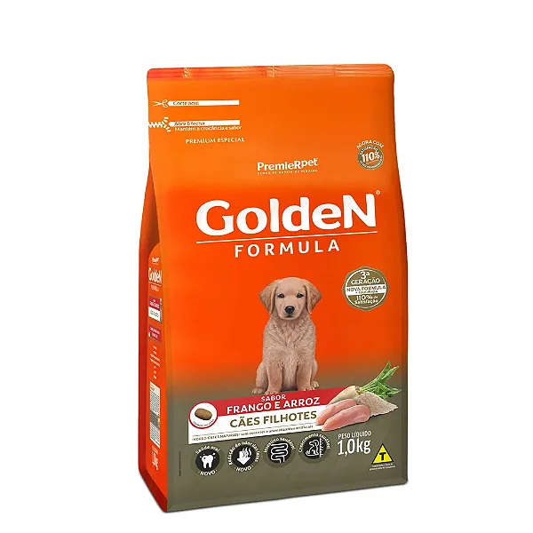 Ração Golden Fórmula Cães Filhotes Frango e Arroz 1Kg