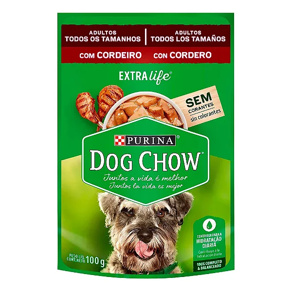 Ração Úmida Dog Chow Cães Adultos Cordeiro 100g