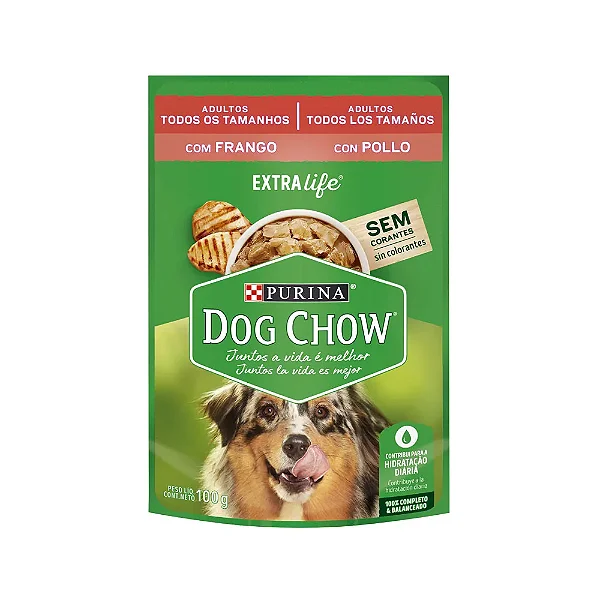 Ração Úmida Dog Chow Cães Adultos Frango 100g