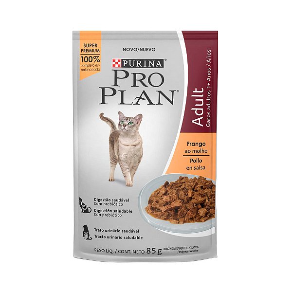 Ração Úmida Pro Plan Para Gatos Sachê Sabor Frango 85g