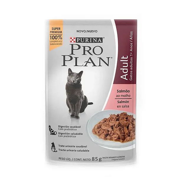 Ração Úmida Pro Plan Gatos Adultos Salmão 85g