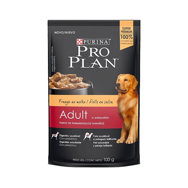 Ração Úmida Pro Plan para Cães Adultos Sachê sabor Frango 100g