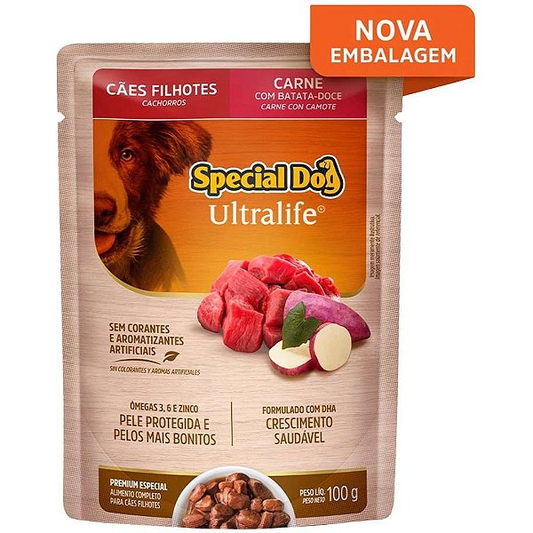 Ração Úmida Special Dog Sachê Carne para Cães Filhotes 100g