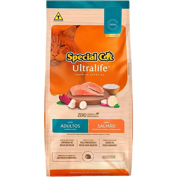 Ração Seca Special Cat Ultralife Salmão e Arroz para Gatos Adultos 1kg