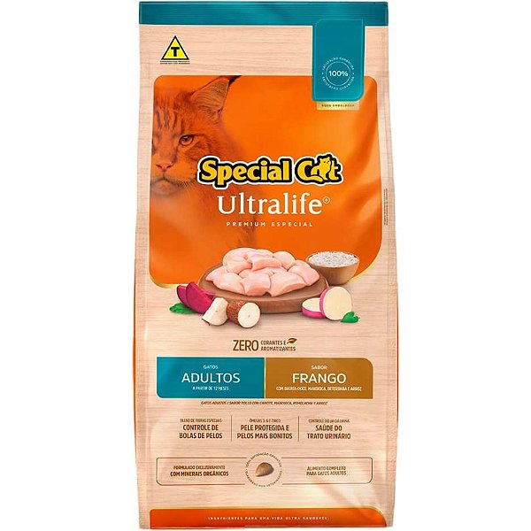 Ração Seca Special Cat Ultralife Frango e Arroz para Gatos Adultos 3Kg