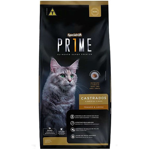 Ração Special Cat Prime Frango e Arroz para Gatos Adultos Castrados 3kg