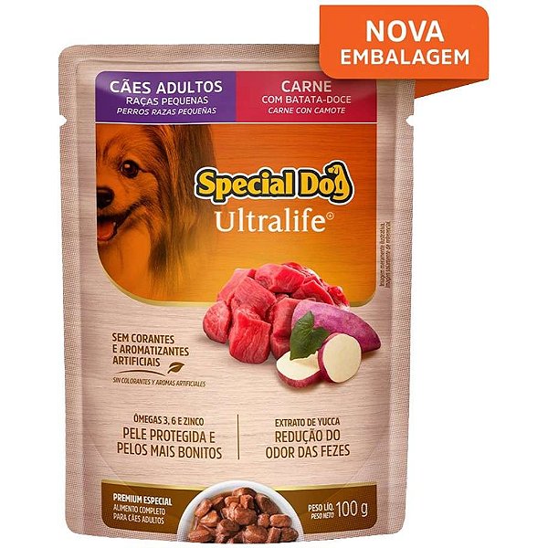 Ração Úmida Special Dog Sachê Carne para Cães Raças Pequenas 100g