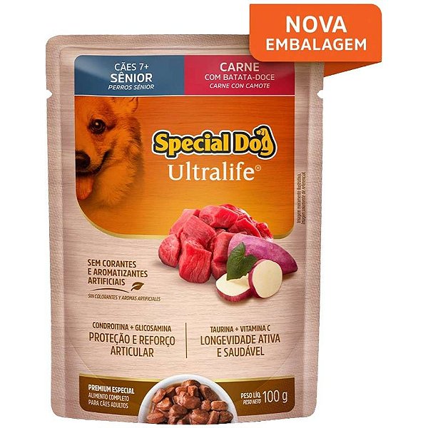 Ração Úmida Special Dog Sachê Carne para Cães Sênior 100g