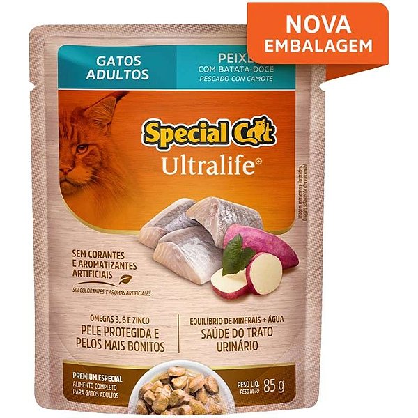 Ração Úmida Special Cat Sachê Peixe para Gatos Adultos 85g