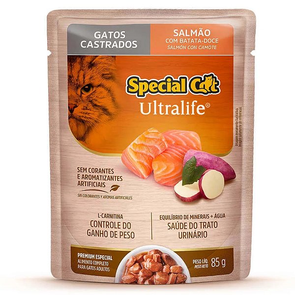Ração Úmida Special Cat Sachê Salmão para Gatos Castrados 85g