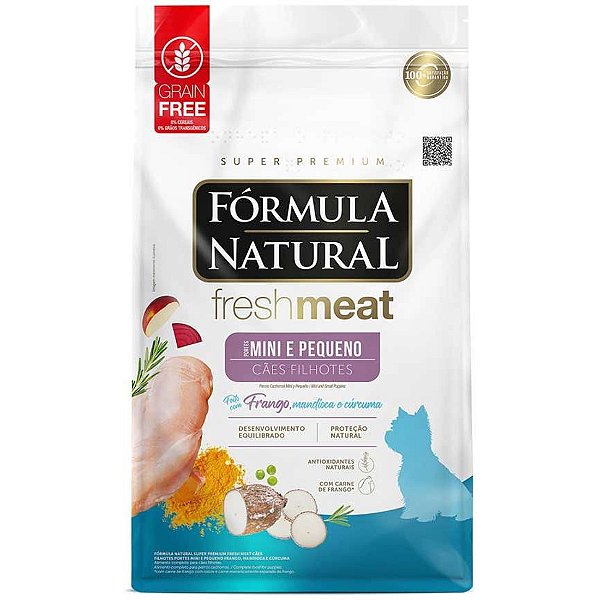 Ração Seca Fórmula Natural Fresh Meat Cães Filhotes Raças Mini e Pequena 1Kg