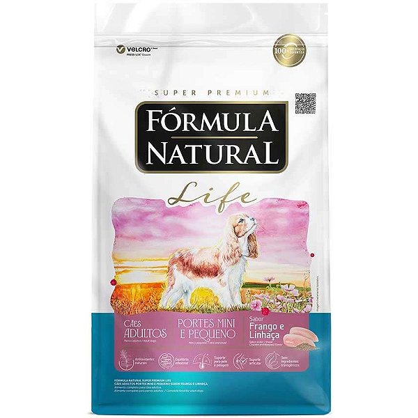 Ração Fórmula Natural Life Super Premium para Cães Adultos Raças Mini e Pequena 1Kg