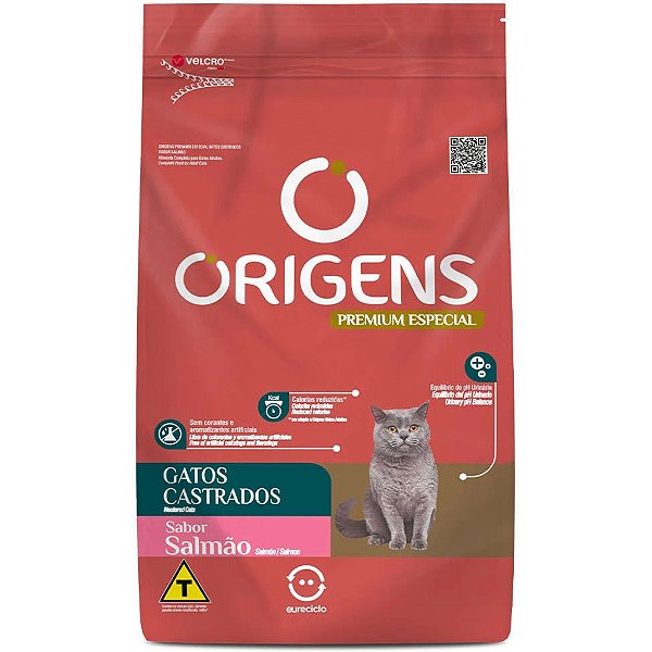 Ração Seca Origens Salmão para Gatos Castrados 10,1Kg