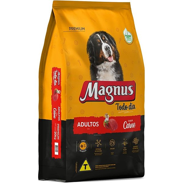 Ração Seca Magnus Todo Dia Carne para Cães Adultos 15Kg