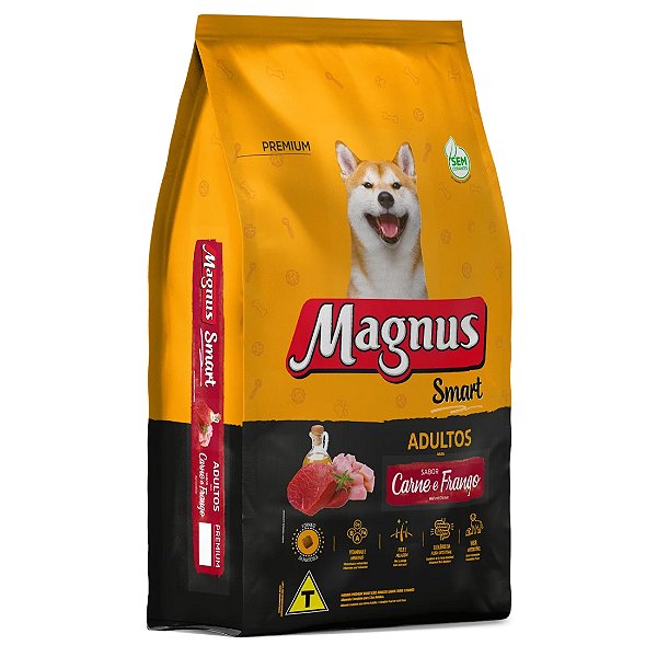 Ração Magnus Smart Carne e Frango para Cães Adultos 15Kg