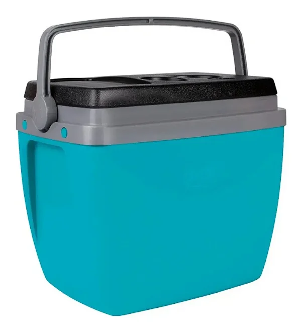 Caixa Térmica 34 Litros Mor Preto/Verde Água
